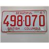 Image 1 : 1967 BC LICENSE PLATE