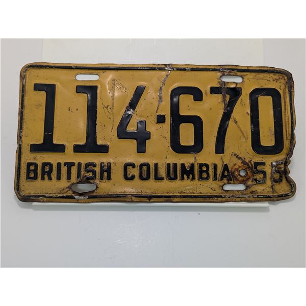 1955 BC LICENSE PLATES