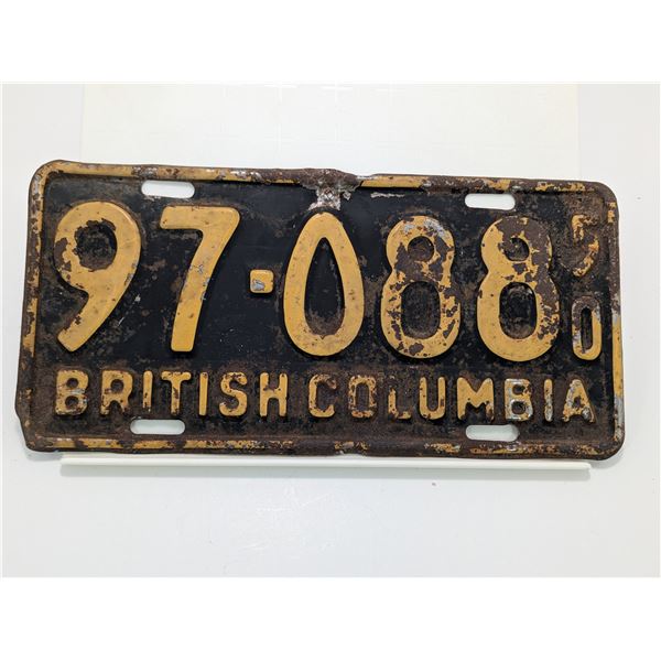1950 BC LICENSE PLATES