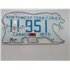 Image 1 : 1975 NORTHWEST TERRITORIES LICENSE PLATE