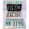 Image 1 : 1958, 67 IDAHO & 1970 OKLAHOMA LICENSE PLATE