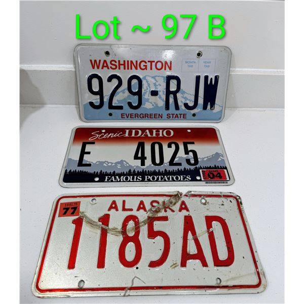 1977 ALASKA, WA,& IDAHO LICENSE PLATES