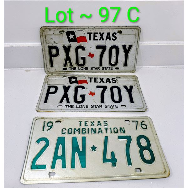 1976 TEXAS  & TX PAIR LICENSE PLATES