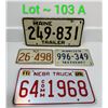 Image 1 : 1968 NEBR TRICK, MAINE TRAILER SM LICENSE PLATES