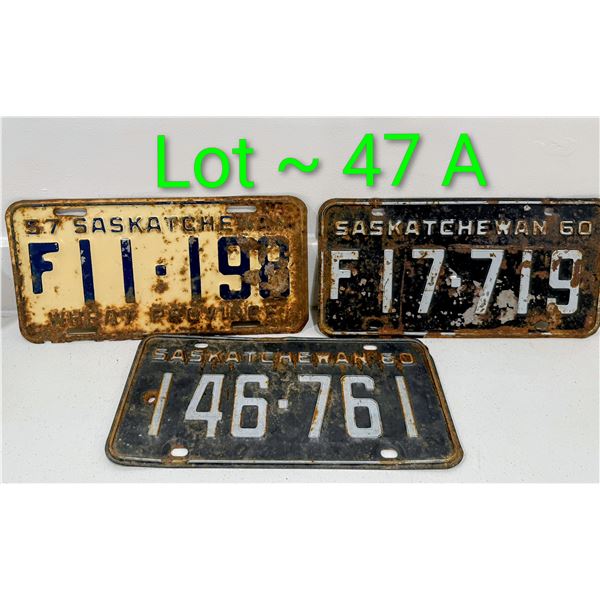 1957 & 1960 SASKATCHEWAN LICENSE PLATES