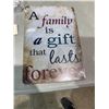 Image 1 : A family is a gift tin sign