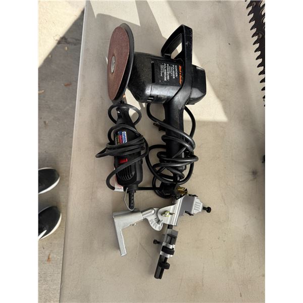Black & Decker sander/polish, Shure, Dremel and guide