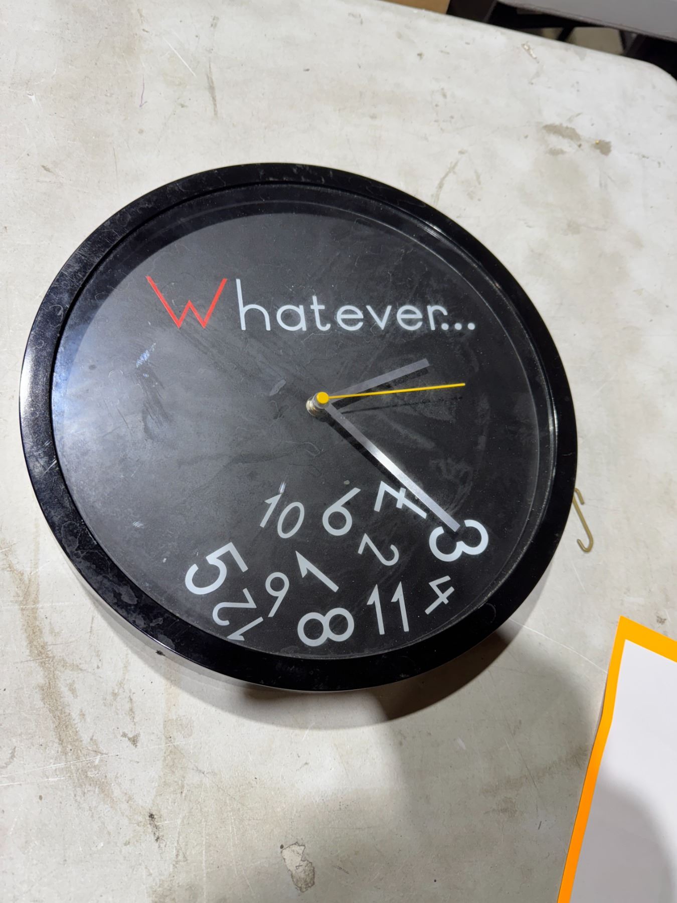 Whatever clock bottom part is broken, but hangs on the wall and works