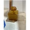 Image 1 : Diamond point Amber glass decanter
