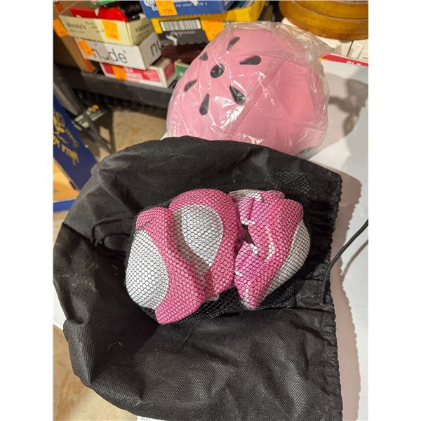 Child, safety gear and helmet