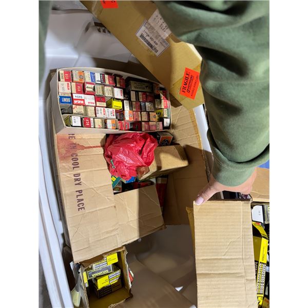 Bin of assorted tubes