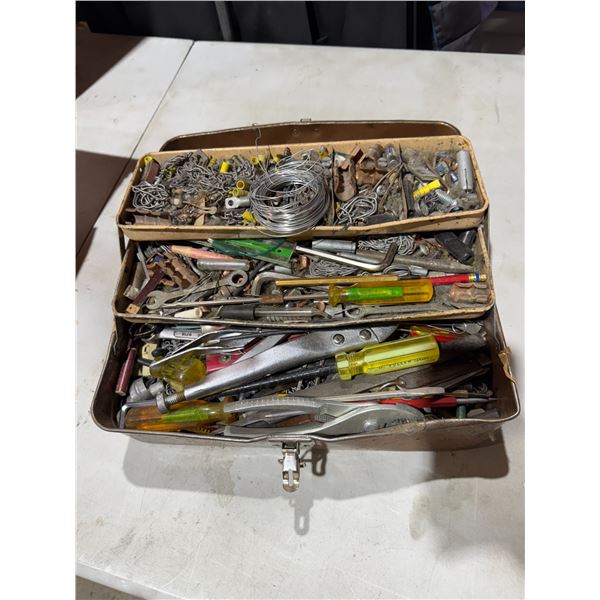 Beach, tacklebox, and contents