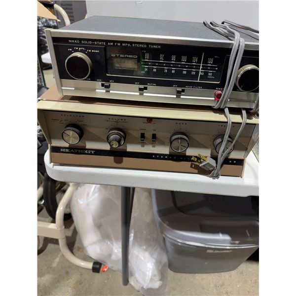 NIKKO solid State AM/FM, stereo tuner and HEHTHKIT stereo hi-fi amplifier