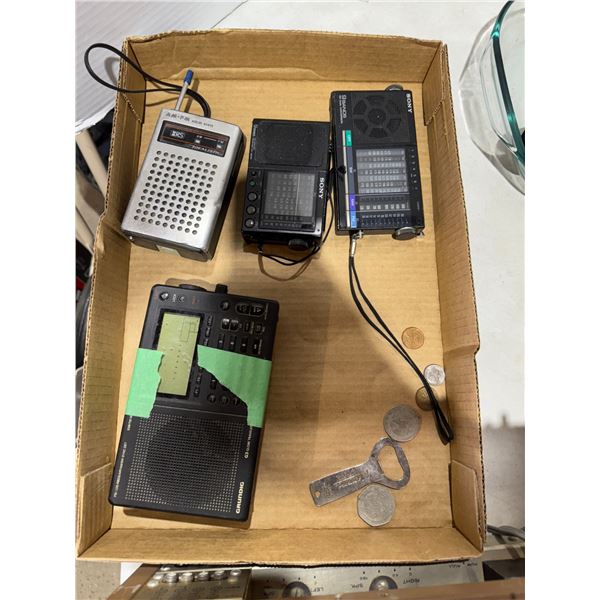 Radio's and Coins and a bottle opener
