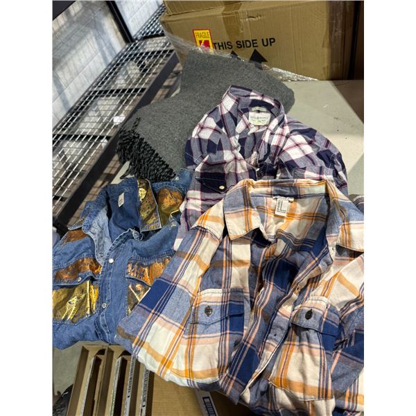 Shirts and blankets assorted sizes