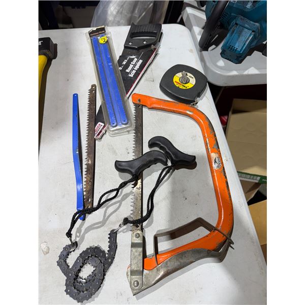 Assorted saws and blades
