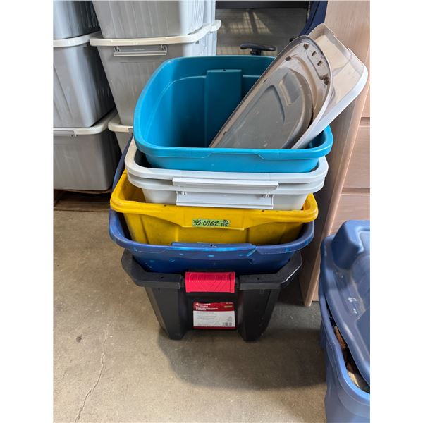 Assorted bins