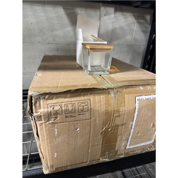 Case of square lidded jars