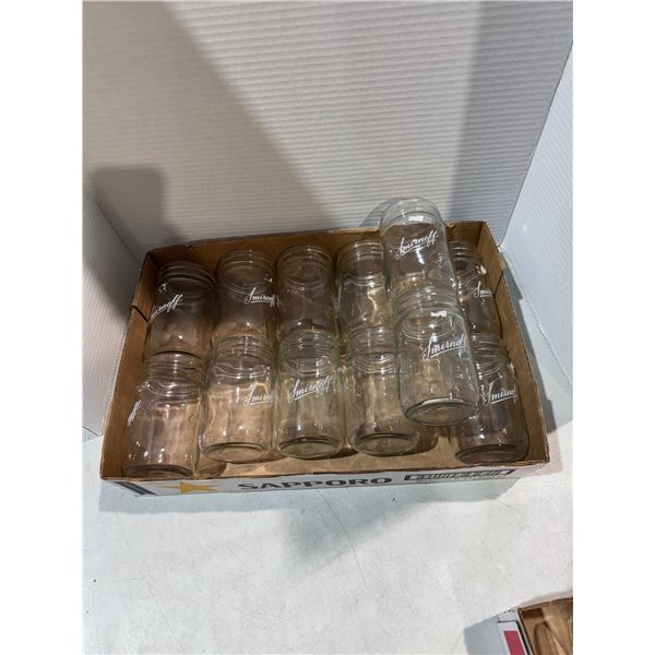 Smirnoff glass jars drink glasses
