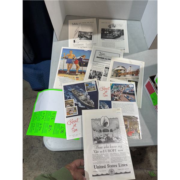 19 28–19 56 Delta line, United States line and other cruise ship ad advertising