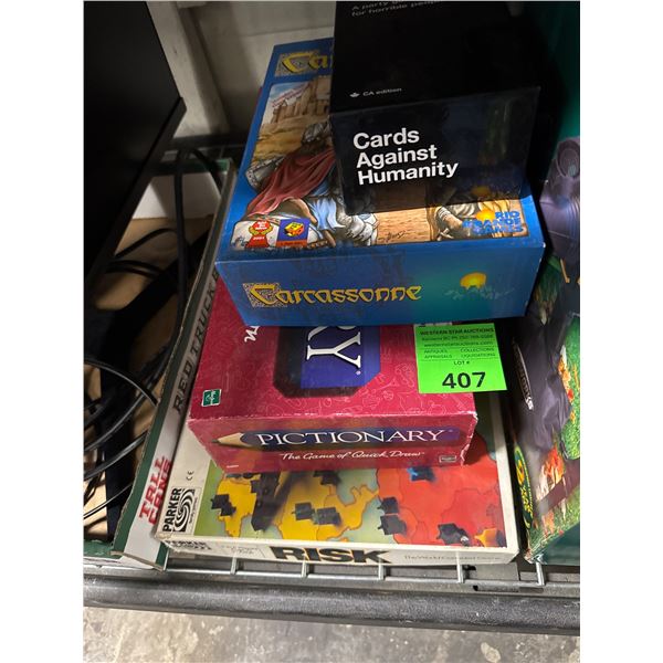 Games cards against humanity, risk, and other