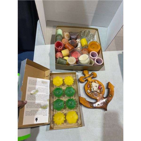 Candles and shell decor