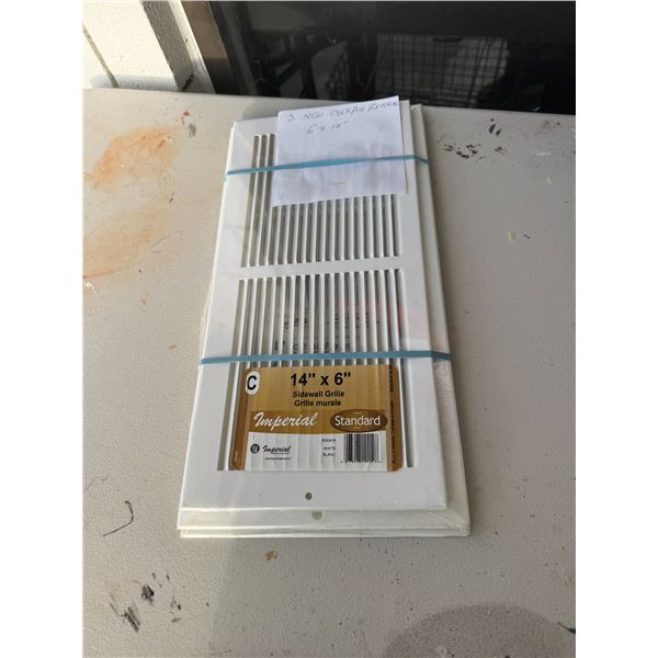 3 new cold air returns 6" x 14"