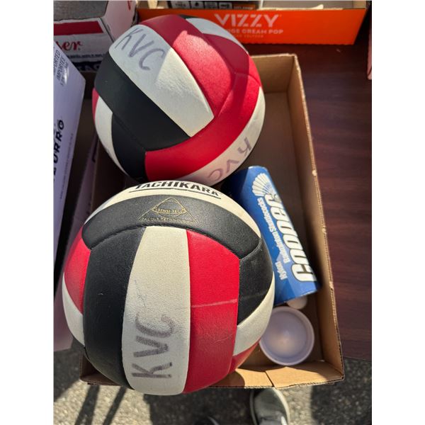 Volleyball balls, and birdies