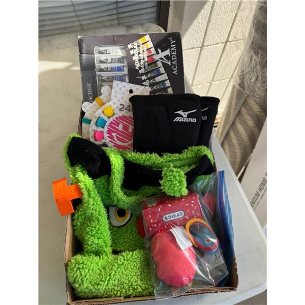 Watercolor, paints, and other items