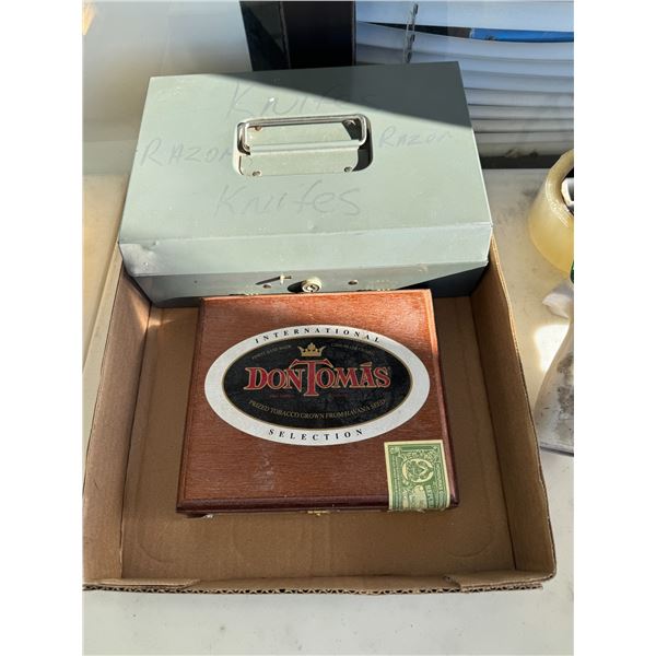 Cigar box and tin box