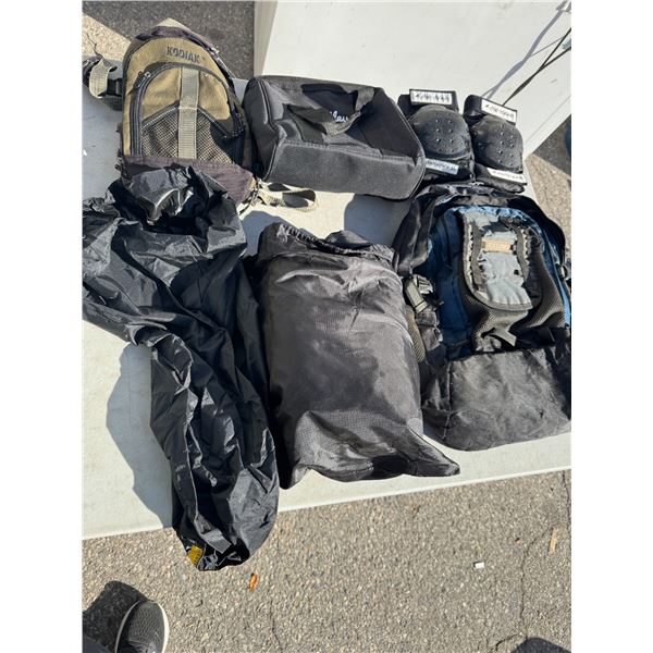 Assorted bags and roller