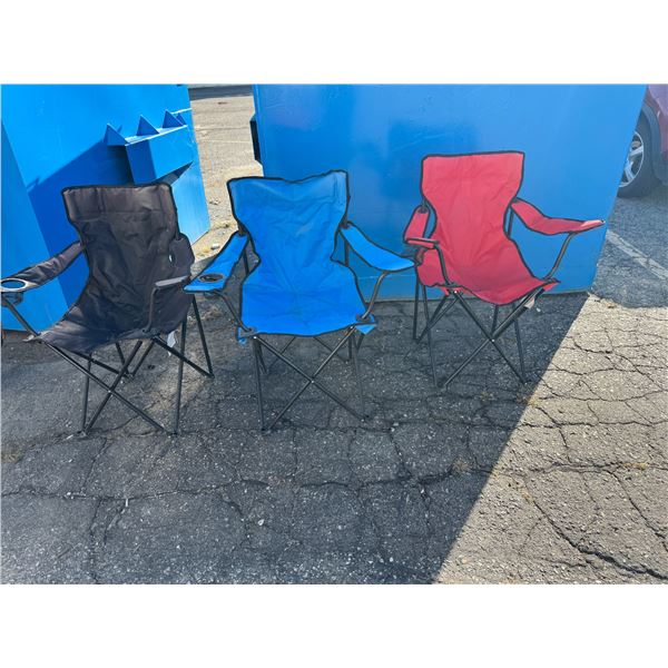 3 folding camp chair chairs