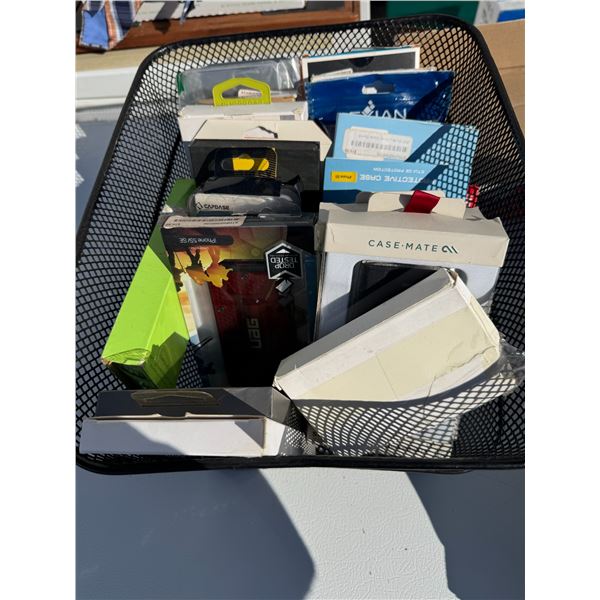 Basket of phone cases assorted