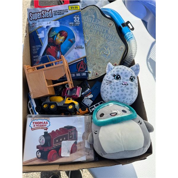 Assorted toy, cars, Thomas item and other toys