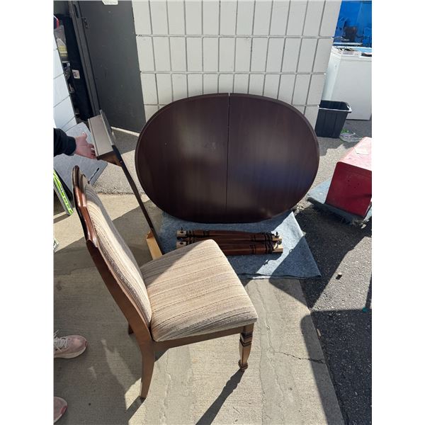 Table and four chairs