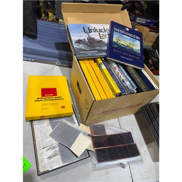 Assorted plain and Boat books and paraphernalia