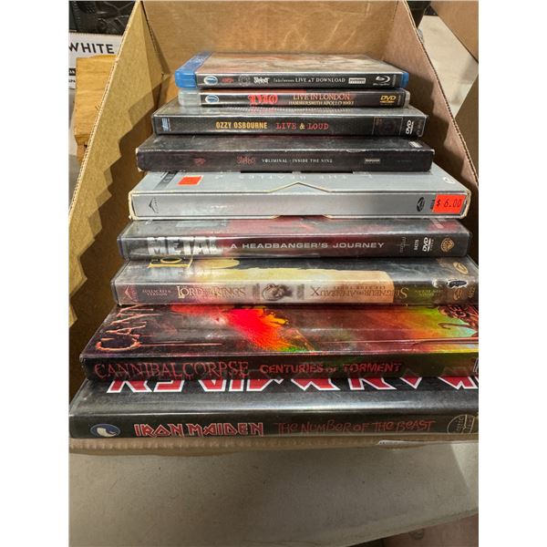 DVDs and blu-rays, Ozzy Osbourne, Skip Nott, metal, etc. iron maiden