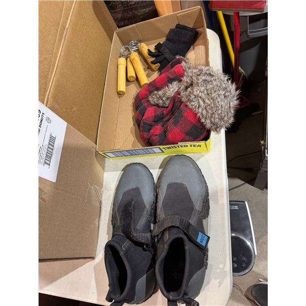 MEC shoes, size 11 hat and other items