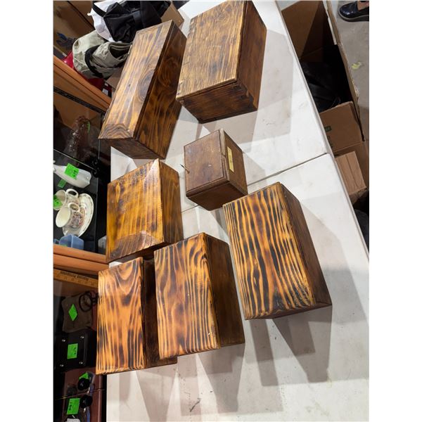 Assorted wood boxes