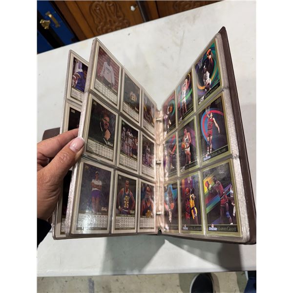 Binder of basketball cards
