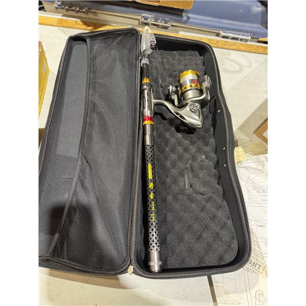 fishing rod reel and case