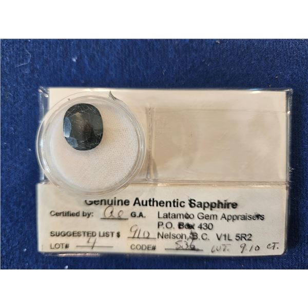 Genuine Sapphire - Suggested reatil $910