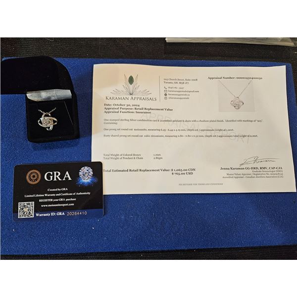 1.00ct GRA Certified moissanite dual oval shaped halos - Retail $1,065