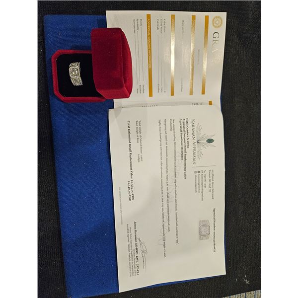 1.00ct GRA certified moissanite square halo ring, Size 10. Retail $1,565.00