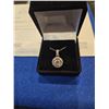 Image 2 : 1ct GRA Certified moissanite round halo necklace Retail $1,680