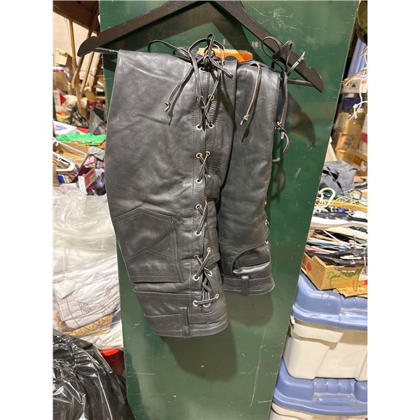 Leather pants size not shown