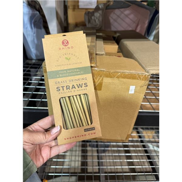 Case of grass drinking straws