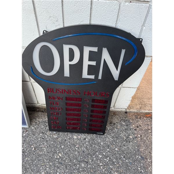 Open sign needs 12 VDC plug