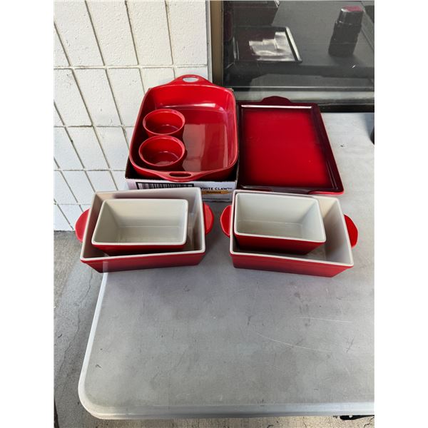 Kitchen, baking dishes, and trays, etc.