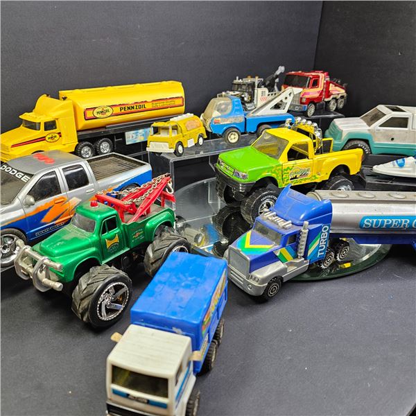 Large collection of vintage toy trucks
